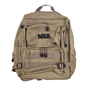 NRA Tactical Backpack 5 Compartments Hunting Camping Hiking Khaki Tan New
